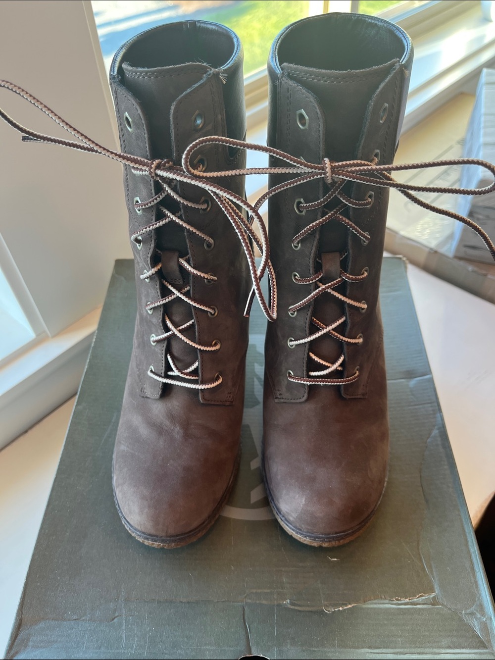 Timberland Dark Brown Lace-Up Suede Ankle Boots